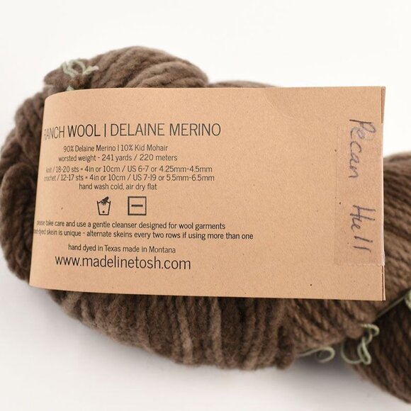 MadelineTosh Ranch Wool Delaine Merino Mohair Worsted Weight 241 Yds Pecan Hull - Picture 3 of 4